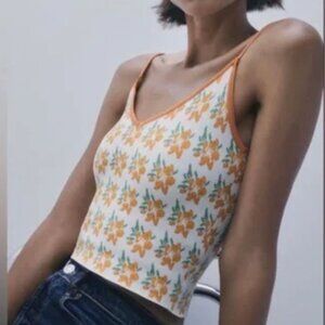 Zara retro 70s cropped cami - size small